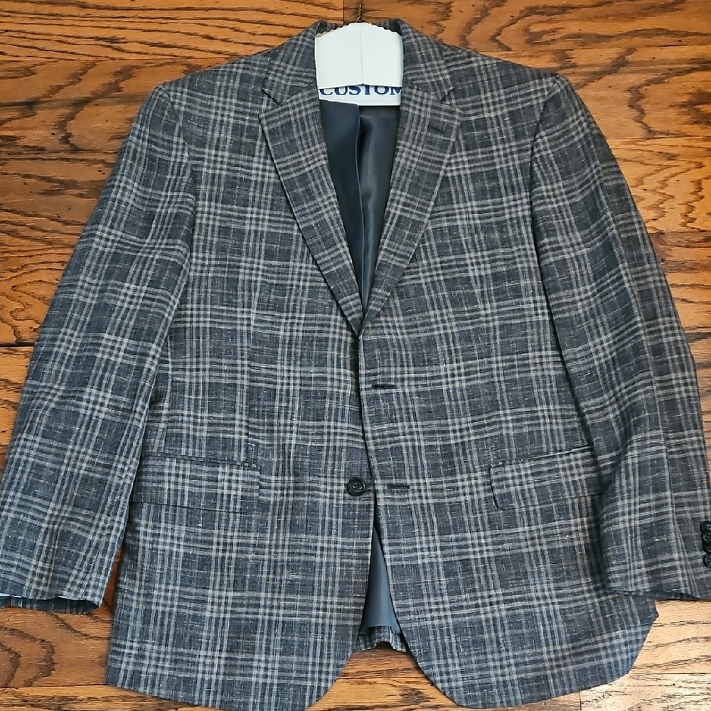 Jos. A. Bank Charcoal Checkered Blazer